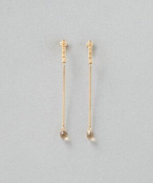 ete ナチュラルストーン ロングチェーン ピアス