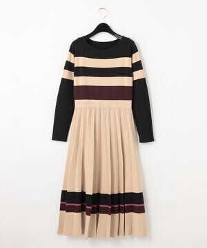 GRACE CONTINENTAL カラーボーダーニットワンピース
