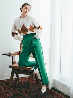Lily Brown アートペイントタックパンツ