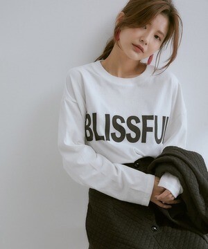 vis-`a-vis ゆったりサイズが今の気分。ビックサイズプリントロゴロングTシャツ