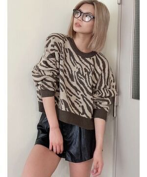 GYDA ZEBRA PATTERN ニット TOPS