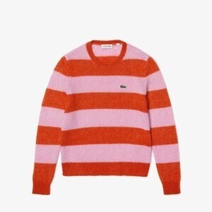 LACOSTE アルパカブレンドクルーネックストライプセーター