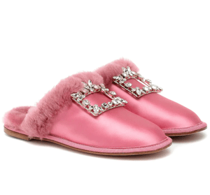 ROGER VIVIER Hotel Vivier Strass satin slippers