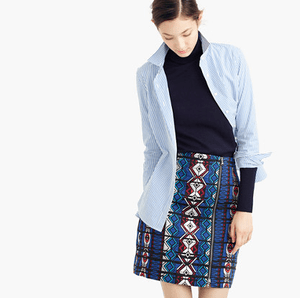 J.Crew ZIP MINI SKIRT IN WINDOWPANE JACQUARD