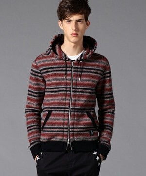 GUILD PRIME MENS BOHOボーダーパーカー