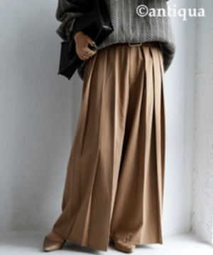antiqua プリーツワイドパンツ パンツ レディース ボトムス ・pk-00785