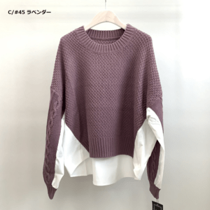 ａ.ｎ.ｌ バックシャツ×ミドルゲージニット