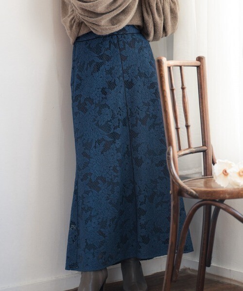 LADYMADE パイピングジャガードレーススカート