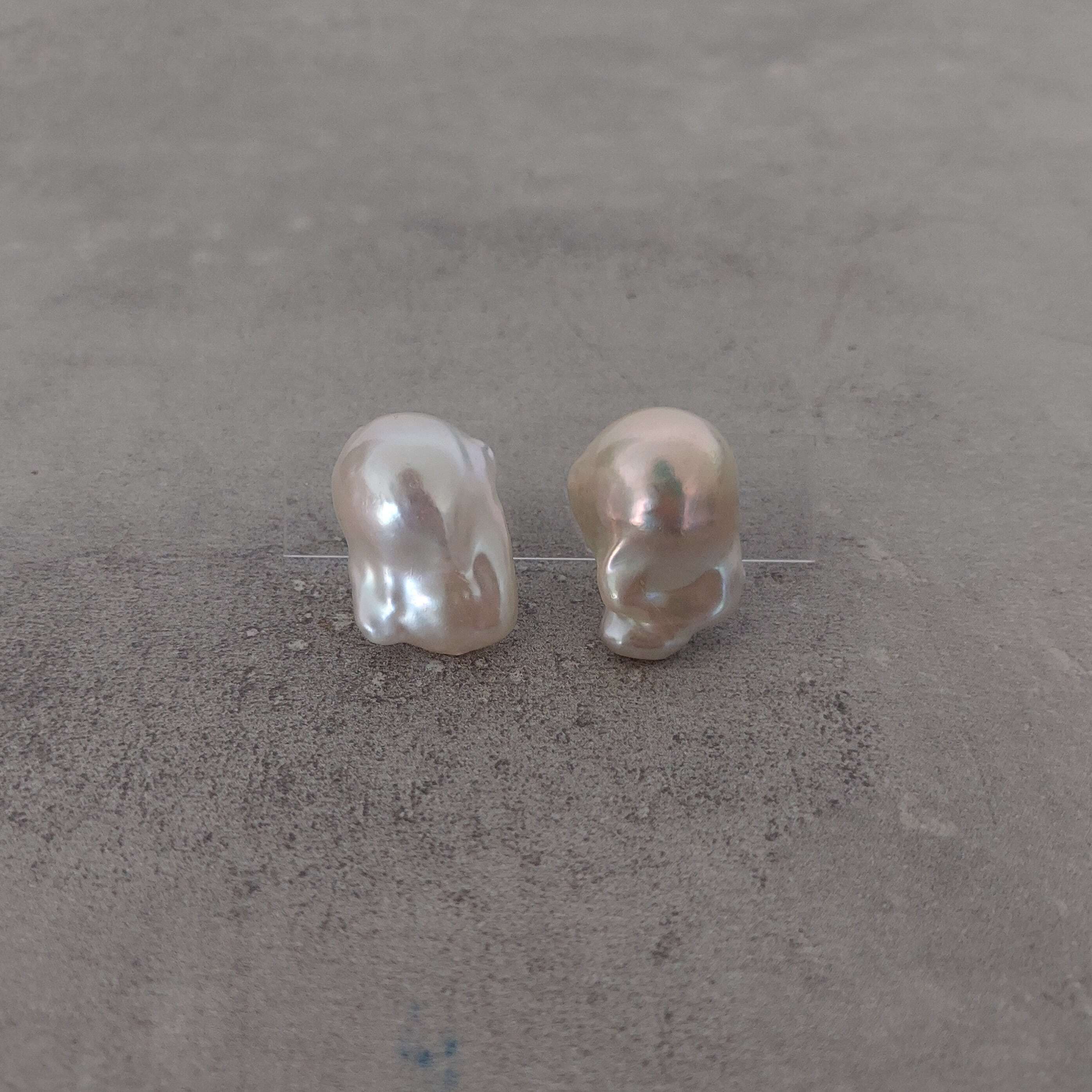 marina JEWELRY 14kgf*Oyster Pearls stud pierced earrings