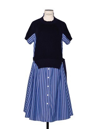 sacai Cotton Poplin x Knit Dress