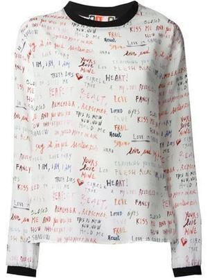 MSGM Msgm Scribble Print Blouse