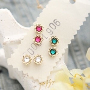 raffia 【JC1110】  Magnet earrings Swarovski simple type