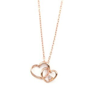 ESTELLE JEWEL GARDEN K10PG ダブルハート　ダイヤモンド　ネックレス