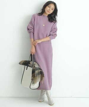 JUSGLITTY ショートニット×タイトニットワンピースSET