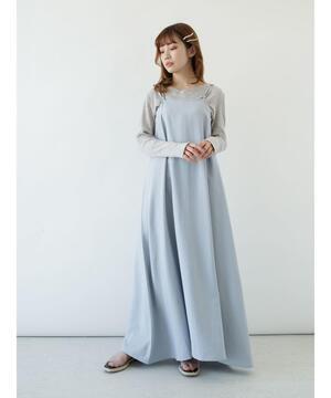 SLURR Wストラップロング丈バッグリボンキャミワンピース