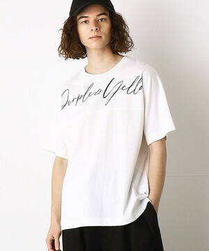 Purple&Yellow ロゴプリント　半袖Tシャツ