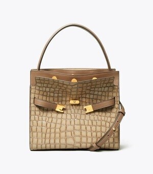 Tory Burch リー ラジウィル エンボス スモール ダブルバッグ