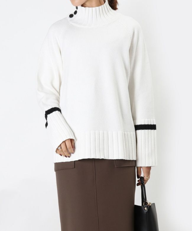 PARIGOT スリーブラインハイネックニット