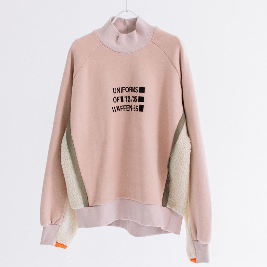 BLANC basque 起毛裏毛×ボア　ハイネック長袖プルオーバー