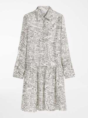 Max Mara ピュア シルク プリント ドレス