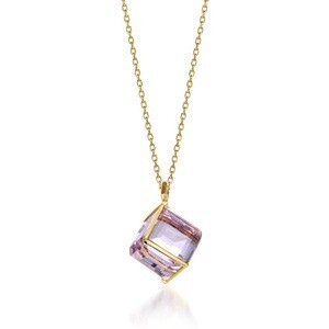 STAR JEWELRY K10 ネックレス CUBE IN MAUVE
