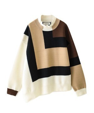 CULLNI STUDIOUS別注 カラーブロックタートルニット/EX.COLOR BLOCK TURTLE KNIT