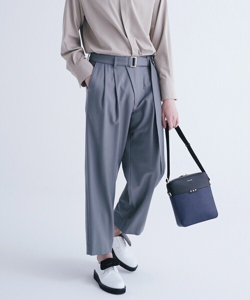 CULLNI ベルト２タックパンツ