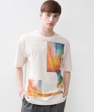STUDIOUS グラデーションラフペイントクルーネックTシャツ
