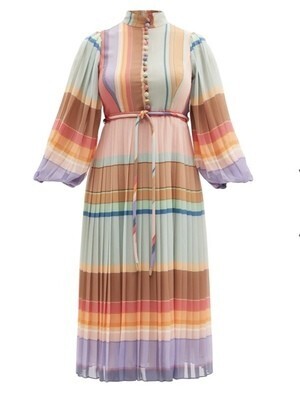 ZIMMERMANN ストライプ クレープデシンドレス
