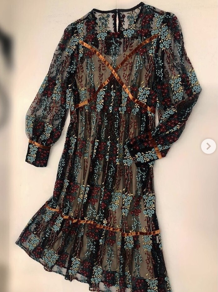ADELLY Flower embroidery dress