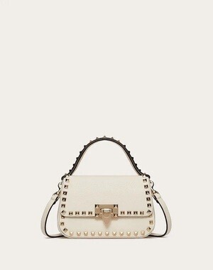 VALENTINO ロックスタッズ グレインカーフスキン スモール ハンドバッグ
