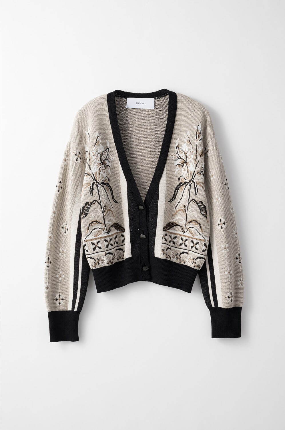 MURRAL Framed single-flower knit short cardigan