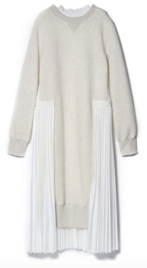 sacai Sponge Sweat x Cotton Poplin Dress