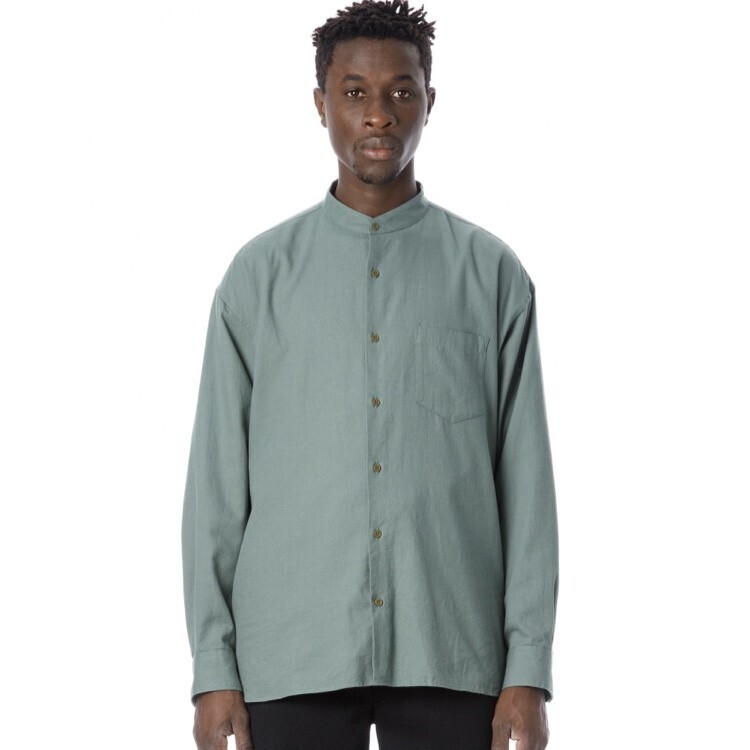 Sandinista Band Collar Cotton Wool Shirt