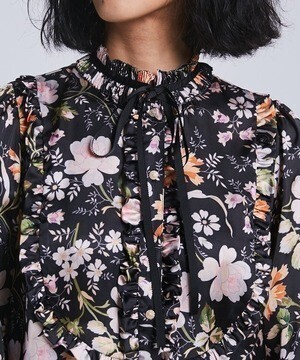 DOUBLE STANDARD CLOTHING オリジナル花柄ボウタイブラウス