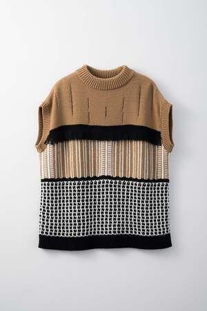 MURRAL Mixed knit vest top