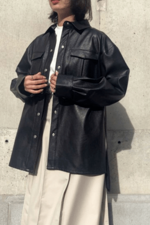 &g’aime Leather over jacket(988-68702)