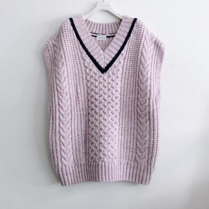 EACH LOW GAUGE CABLE KNIT VEST