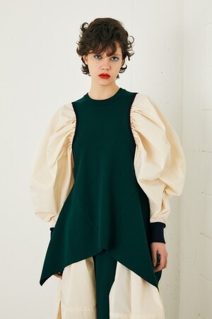 ENFOLD <KNIT>Combination PULLOVER
