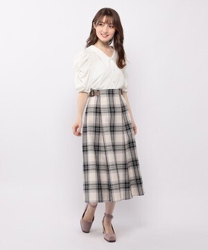 MISCH MASCH バックル付チェックスカート