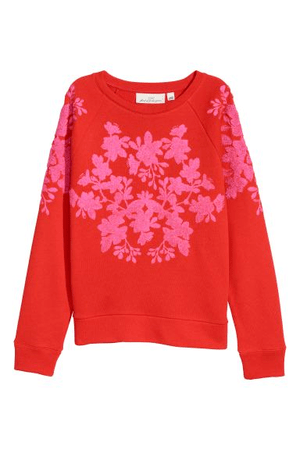 H&M アップリケスウェットシャツ