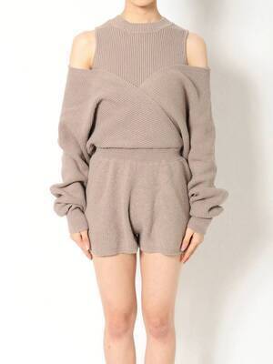 GYDA レイヤードニット ロンパース