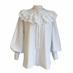 BayBee removable collar blouse(dot white)