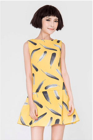 Miss R ノースリーブタンクトップシフォンショットワンピース