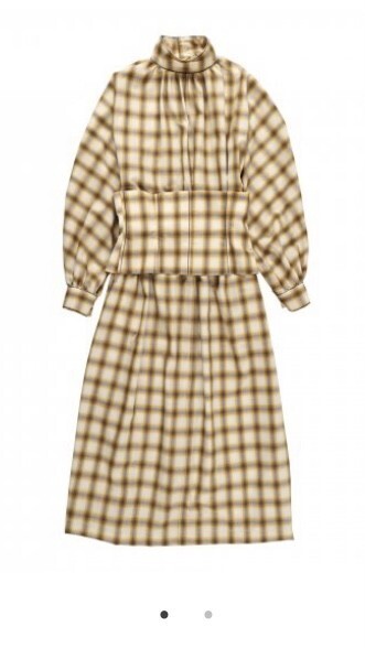 BELPER BELPER “OMBRE PLAID BUSTIER DRESS”