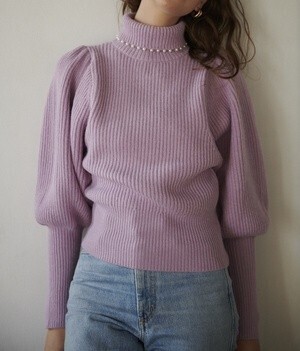 Estella.K Aurora Ribbed-knit Sweater -LAV-