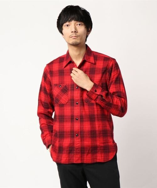 SUGAR CANE TWILL CHECK LS WORK SHIRT