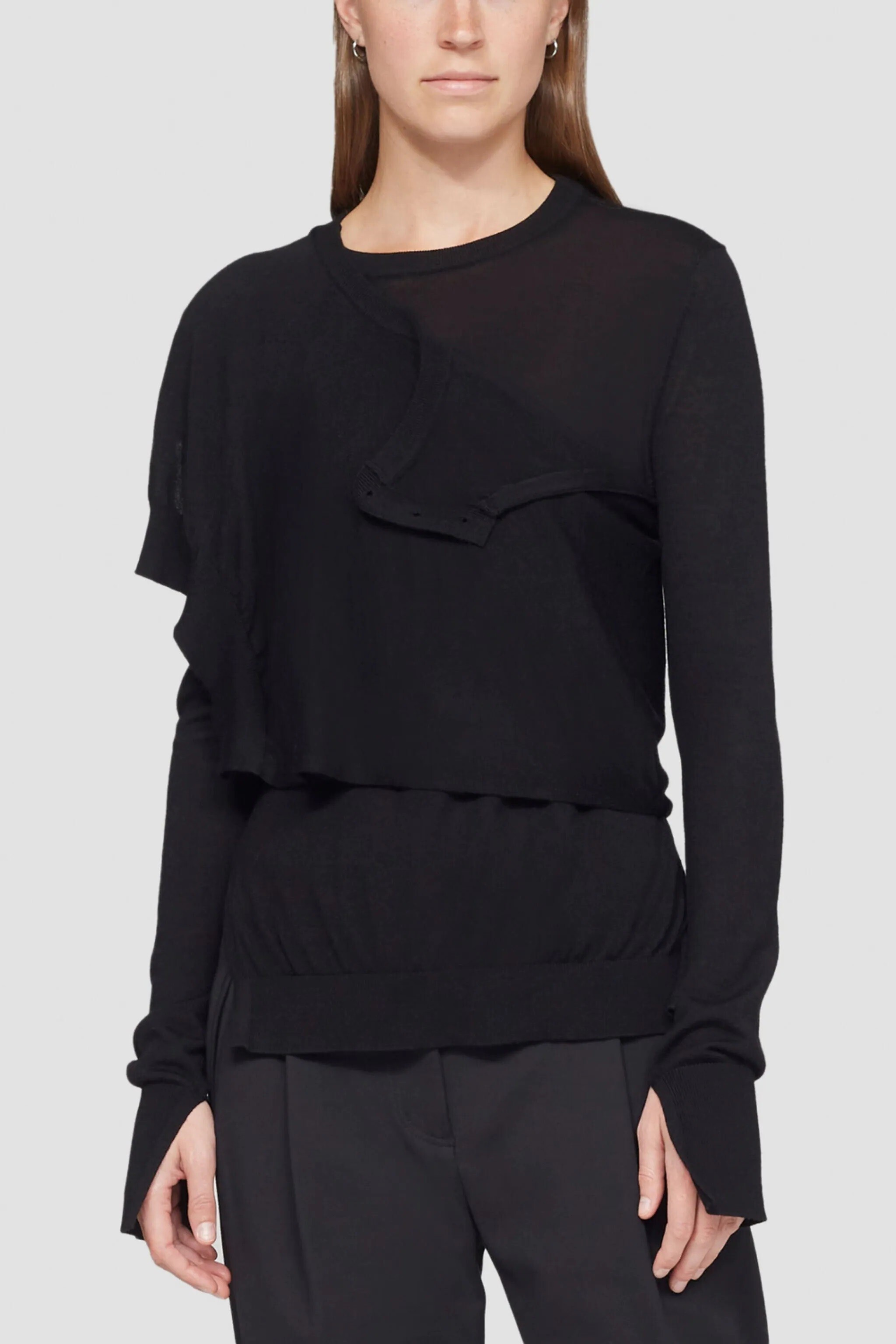 3.1 Phillip Lim Double Layer Wrap Crewneck Sweater