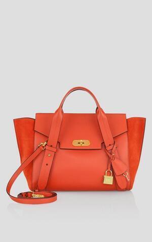 ESCADA Handtasche Aus Leder Und Veloursleder Orange