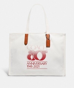 COACH 80TH アニバーサリー 100 パーセント リサイクル キャンバス トート 42
